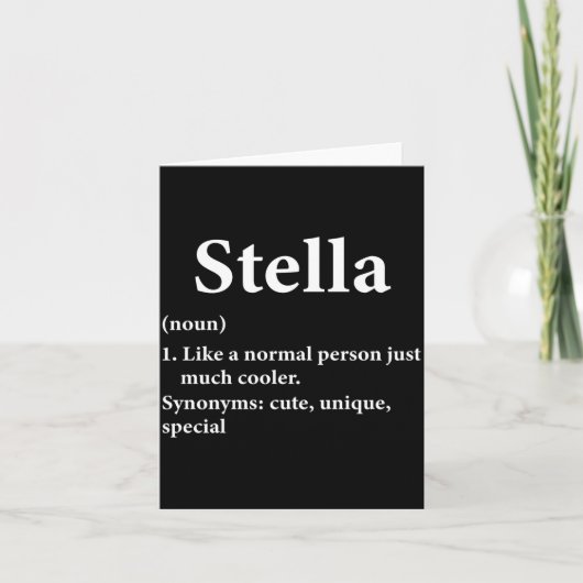 Stella Name Definition lustig D  Karte (Vorderseite)