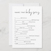 STELLA Name that Baby Song Game Card Einladung (Vorderseite)