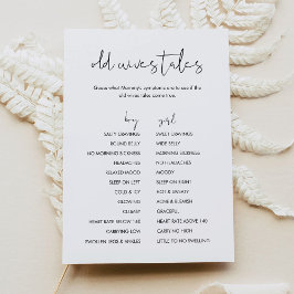 STELLA Old Wives Tales Baby Shower Game Card Einladung