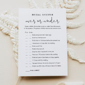 STELLA Over oder Under Brautparty Game Card Einladung