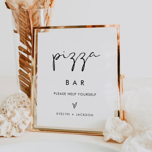 STELLA Pizza Bar Wedding Sign Poster