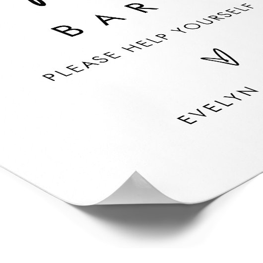 STELLA Pizza Bar Wedding Sign Poster (Ecke)