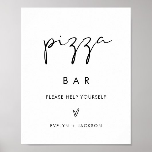 STELLA Pizza Bar Wedding Sign Poster (Vorne)