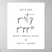STELLA Popcorn Bar Wedding Sign, Party Poppin Poster (Vorne)