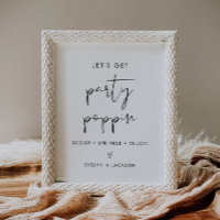 STELLA Popcorn Bar Wedding Sign, Party Poppin