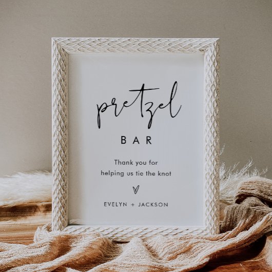 STELLA Pretzel Bar Wedding Sign Poster
