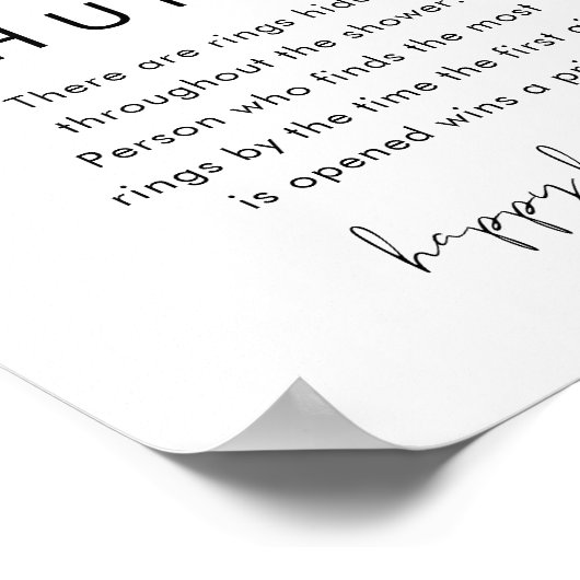 STELLA Ring Hunt Game Brautparty-Zeichen Poster (Ecke)