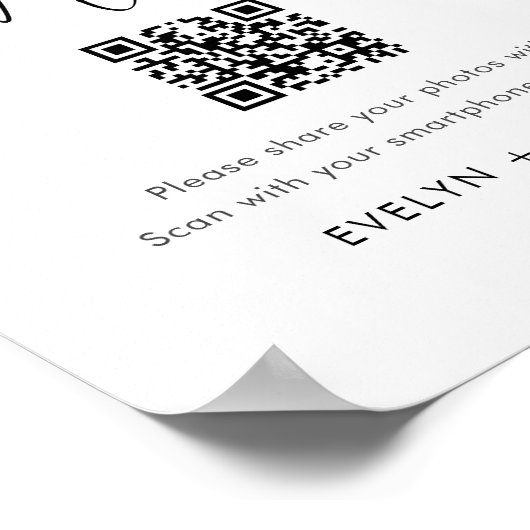 STELLA Share the Liebe Wedding Foto QR Code Poster (Ecke)