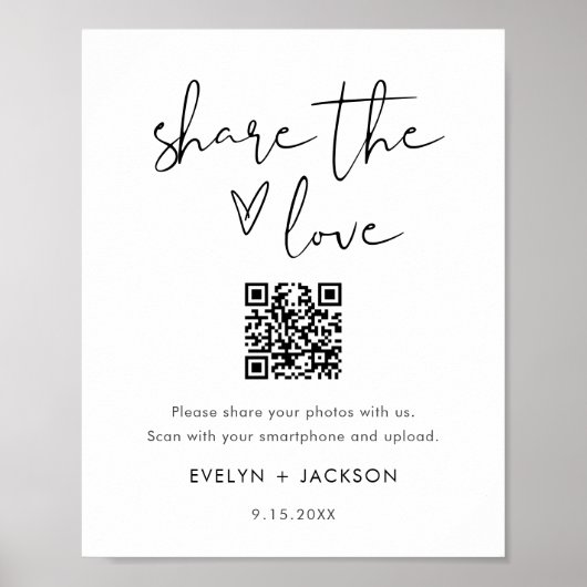 STELLA Share the Liebe Wedding Foto QR Code Poster (Vorne)