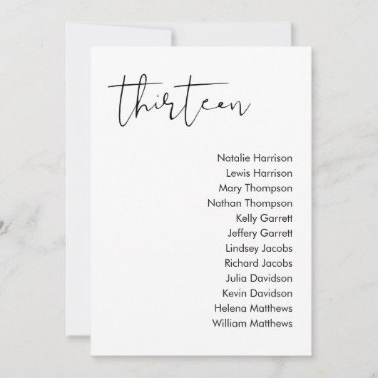 STELLA-Sitzkarte - TABELLE 13 Einladung (Vorderseite)