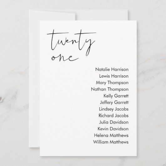 STELLA-Sitzkarte - TABELLE 21 Einladung (Vorderseite)