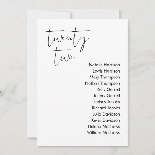 STELLA-Sitzkarte - TABELLE 22 Einladung (Vorderseite)