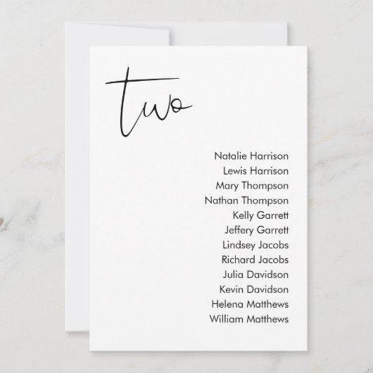 STELLA-Sitzkarte - TABELLE 2 Einladung (Vorderseite)