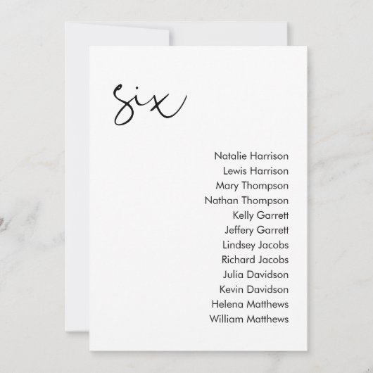 STELLA-Sitzkarte - TABELLE 6 Einladung (Vorderseite)