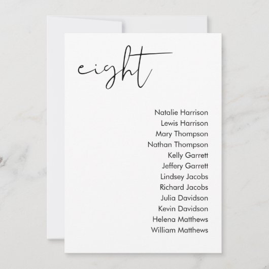 STELLA-Sitzkarte - TABELLE 8 Einladung (Vorderseite)