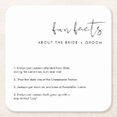 STELLA Spaß Fakten über die Braut und den Groom Rechteckiger Pappuntersetzer (Vorderseite)
