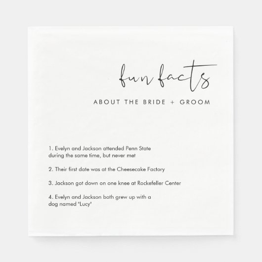 STELLA Spaß Fakten über die Braut und den Groom Serviette (Vorderseite)