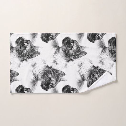 Stella the Gray Cat Badhandtuch Set (Handtuch)