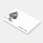 Stella the Gray Cat Profile Sketch Post-it Klebezettel (angewinkelt)