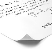 STELLA Unplugged Wedding Ceremony Sign Poster (Ecke)