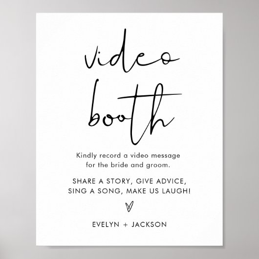 STELLA Video Booth Wedding Sign Poster (Vorne)