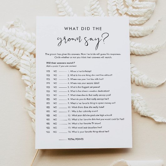 STELLA Was hat der Groom gesagt, Bridal Game Card Einladung