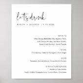 STELLA Wedding Bar Drink Menu Poster (Vorne)