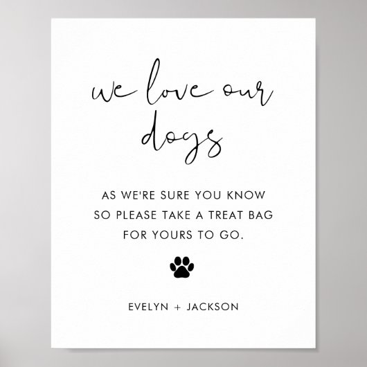 STELLA Wedding Hund Leckerei Zeichen, Haustier Bis Poster (Vorne)