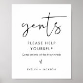 STELLA Wedding Mens Bathroom Basket Goodies Zeiche Poster (Vorne)