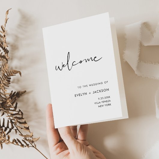 STELLA Wedding Program Folded Card Dankeskarte