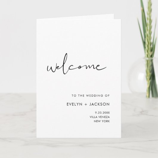 STELLA Wedding Program Folded Card Dankeskarte (Vorderseite)