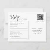 STELLA Wedding RSVP QR Code Postkarte (Vorderseite)