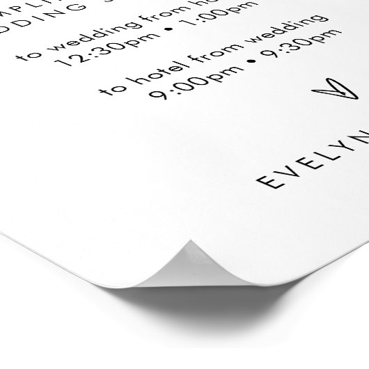 STELLA Wedding Shuttle Service-Zeichen Poster (Ecke)