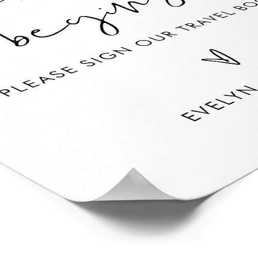 STELLA Wedding Travel Book Gästebuchunterschrift Poster (Ecke)