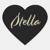 Stella white gold Handwriting Aufkleber Herz (Vorderseite)