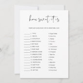 STELLA Wie süß es ist Candy Bar Baby Spielkarte Einladung (Vorderseite)