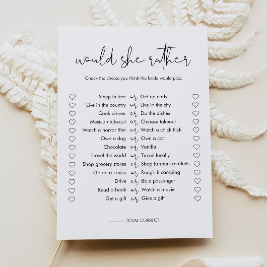STELLA würde sie eher Brautparty Game Card Einladung