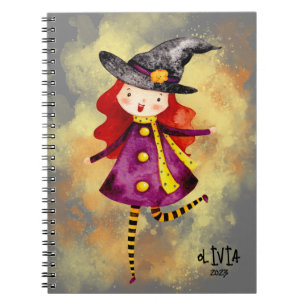 Stellalunarts Halloween Niedliches Mädchen Notizblock