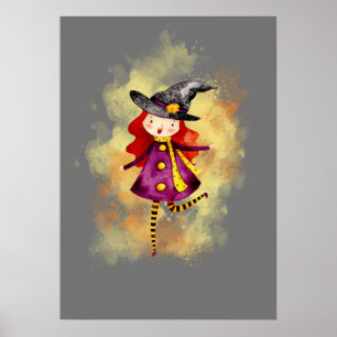Stellalunarts Halloween Niedliches Mädchen Poster