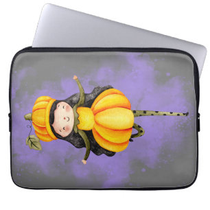 Stellalunarts Kürbis Halloween Süßes Mädchen Laptopschutzhülle