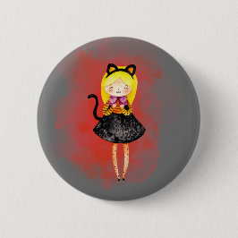 Stellalunarts Niedlich Girl Halloween Cat Button
