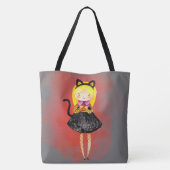 Stellalunarts Niedlich Girl Halloween Cat Tasche (Rückseite)