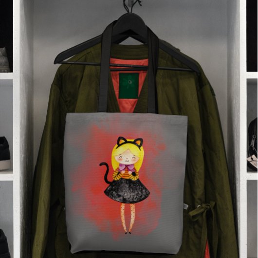 Stellalunarts Niedlich Girl Halloween Cat Tasche