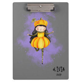Stellalunarts Niedlich Girl Halloween Pumpkin Klemmbrett