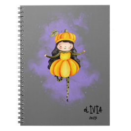 Stellalunarts Niedlich Girl Halloween Pumpkin Notizblock