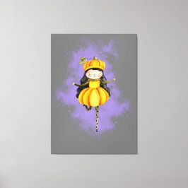 Stellalunarts Pumpkin Halloween Niedliches Mädchen Leinwanddruck