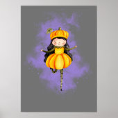 Stellalunarts Pumpkin Halloween Niedliches Mädchen Poster (Vorne)