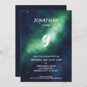 Stellar Birthday Party lädt Deep Space Stars ein Einladung (Vorne/Hinten)