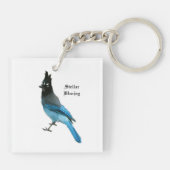 Stellar Blue Jay Schlüsselkette Schlüsselanhänger (Rückseite)