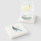 Stellar Blue Jay stone Untersetzer (Seitenansicht)
